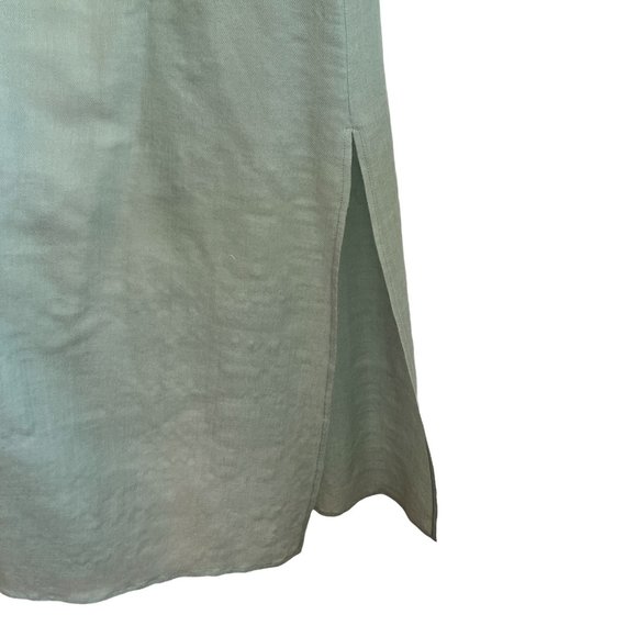 Emu Australia Green Maxi Dress Size Small Wool Silk Blend Semi-Sheer Side Slits - Picture 5 of 8